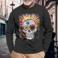 Vintage Graffiti Biker Rocker Skeleton Punk Horror Skull Langarmshirts Geschenke für alte Männer