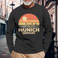 Vintage Munich Skyline Langarmshirts Geschenke für alte Männer