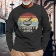 Vintage Powered By Ramen Japanese Love Anime Noodles Foodie Long Sleeve T-Shirt Gifts for Old Men