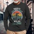 Warum Ich Ohne Akku Fahre Weil Ich Es Kann Retro Bicycle Langarmshirts Geschenke für alte Männer