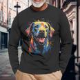 Watercolour Colourful Labrador Labbi Langarmshirts Geschenke für alte Männer