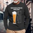 Wechselstromerklärt Bier Elektriker Technik Elektrotechnik Langarmshirts Geschenke für alte Männer