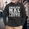 Withintage Print Endlich Mal Normale Leute Langarmshirts Geschenke für alte Männer