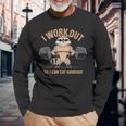 I Workout So I Can Eat Bodybuilding Divertente Palestra Sollevatore Di Pesi Maglietta a maniche lunghe Regalos para ancianos