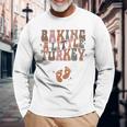 Baking A Little Turkey Thanksgiving Pregnancy Announcement Long Sleeve T-Shirt Gifts for Old Men
