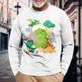 Bambino Mandria Di Simpatici Dinosauri 3° Compleanno 3 Anni Bambino Maglietta a maniche lunghe Regalos para ancianos