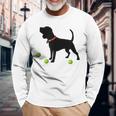 Beagle Dog Plays Fetch With Yellow Tennis Balls Long Sleeve T-Shirt Gifts for Old Men