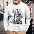 Camicia Angelo San Michele Arcangelo Cattolica Maglietta a maniche lunghe Regalos para ancianos