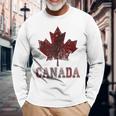 Canada Flag Canada Canada Flag Canada Map Gray Langarmshirts Geschenke für alte Männer