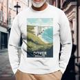 Cliffs Of Dover Proud English England Souvenir Opera D'arte Maglietta a maniche lunghe Regalos para ancianos