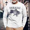 Dell'ucraina Con Tridente Ucraino Militare Patriottico Maglietta a maniche lunghe Regalos para ancianos