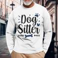 Dog Sitter Cane Seduto Cani Cucciolo Lavoro Maglietta a maniche lunghe Regalos para ancianos