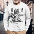 Donna Divertente Gatto In Tai Chi Stance Arti Marziali Yin Yang Equilibrio Con Collo A Maglietta a maniche lunghe Regalos para ancianos