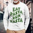 Eat Pasta Run Fasta Spaghetti Lovers Pasta Quote Langarmshirts Geschenke für alte Männer