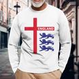 England Flag & Lions Football Fan England Supporter Langarmshirts Geschenke für alte Männer