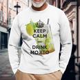 Ersa Estate Keep Calm E Drink Mojito Cocktail Idea Regalo Maglietta a maniche lunghe Regalos para ancianos