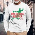 With Handball Team Magdeburg Fan Saxony-Anhalt Green Red Langarmshirts Geschenke für alte Männer