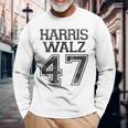 Harris Walz 2024 For President Kamala Harris Tim Waltz Gray Langarmshirts Geschenke für alte Männer