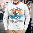 Heads Carolina Tail California Country Music Cowgirl Western Long Sleeve T-Shirt Gifts for Old Men