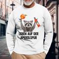 Leben Auf Der Aperolspur Raccoon Meme Racoon Pedro Spritz Langarmshirts Geschenke für alte Männer