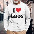 I Love Laos Langarmshirts Geschenke für alte Männer