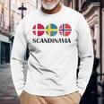 Norway Sweden Denmark Flags Scandinavian Flags Scandinavia Langarmshirts Geschenke für alte Männer