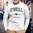 O'neill Nebraska Ne Sports intage Gray Langarmshirts Geschenke für alte Männer