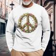 Peace Damen Männer Hippie 60Er 70Er Gray Langarmshirts Geschenke für alte Männer