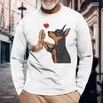 Pinscher In Miniatura Amore Proprietario Di Un Cane Pinscher Maglietta a maniche lunghe Regalos para ancianos