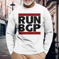 Run Bgp Network Engineer Geeky Nerd Gray Langarmshirts Geschenke für alte Männer