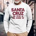 Santa Cruz Coordinate Gps Maglietta a maniche lunghe Regalos para ancianos