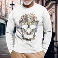 Scary Skull Bunny Rabbit Horror Halloween Long Sleeve T-Shirt Gifts for Old Men