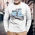 Scooter Classico Piaggioo Dall'italia Blu Distressed Maglietta a maniche lunghe Regalos para ancianos