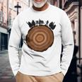 Trekking Mountain Hiker Tree Ring Woods Trees Maglietta a maniche lunghe Regalos para ancianos