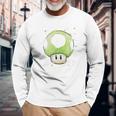 Vert Champignon 1Up Pour Jeuxidéo T-shirt à manches longues Cadeaux pour les vieillards
