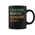 21 Years Old Legend Since August 2003 21St Birthday Coffee Mug