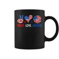 4Th Of July Peace Love America Us Flag Fourth Of July Coffee Mug