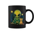 Alieno E Gatto Divertente Gatto Selfie Con Alienointage Ufo Divertente Tazze