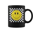 Amarilla De Los Años 70 Con Cara Sonriente A Cuadros Taza de café