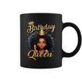 Birthday Queen Melanin Afro African American Girls Women Coffee Mug
