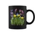Botanical Field With Wild Flowers Butterfly Nature Lovers Coffee Mug