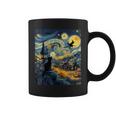 Cat Halloween Van Gogh Starry Night Pumpkin Women Coffee Mug
