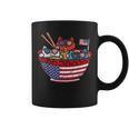 Cats Ramen Anime American Flag Usa 4Th Of July Fourth Coffee Mug