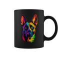 Colorful Belgian Malinois Lover Brave Dog Black Coffee Mug