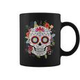 Con Teschio Di Zucchero Floreale Dia De Los Muertos Tazze