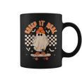 Creep It Real Ghost Skateboard Retro Halloween Skateboarding Coffee Mug