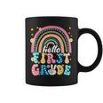 Groovy Rainbow Hello First Grade First Day Teacher Kid Coffee Mug