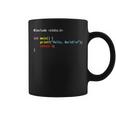 Hello World C Code Progettazione Del Programmatore Di Schemi Di Sintassi Scura Tazze