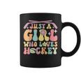 Just A Girl Who Loves Hockey Groovy Hockey Girl Coffee Mug
