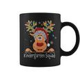 Kindergarten Squad Plaid Reindeer Santa Teacher Christmas Coffee Mug